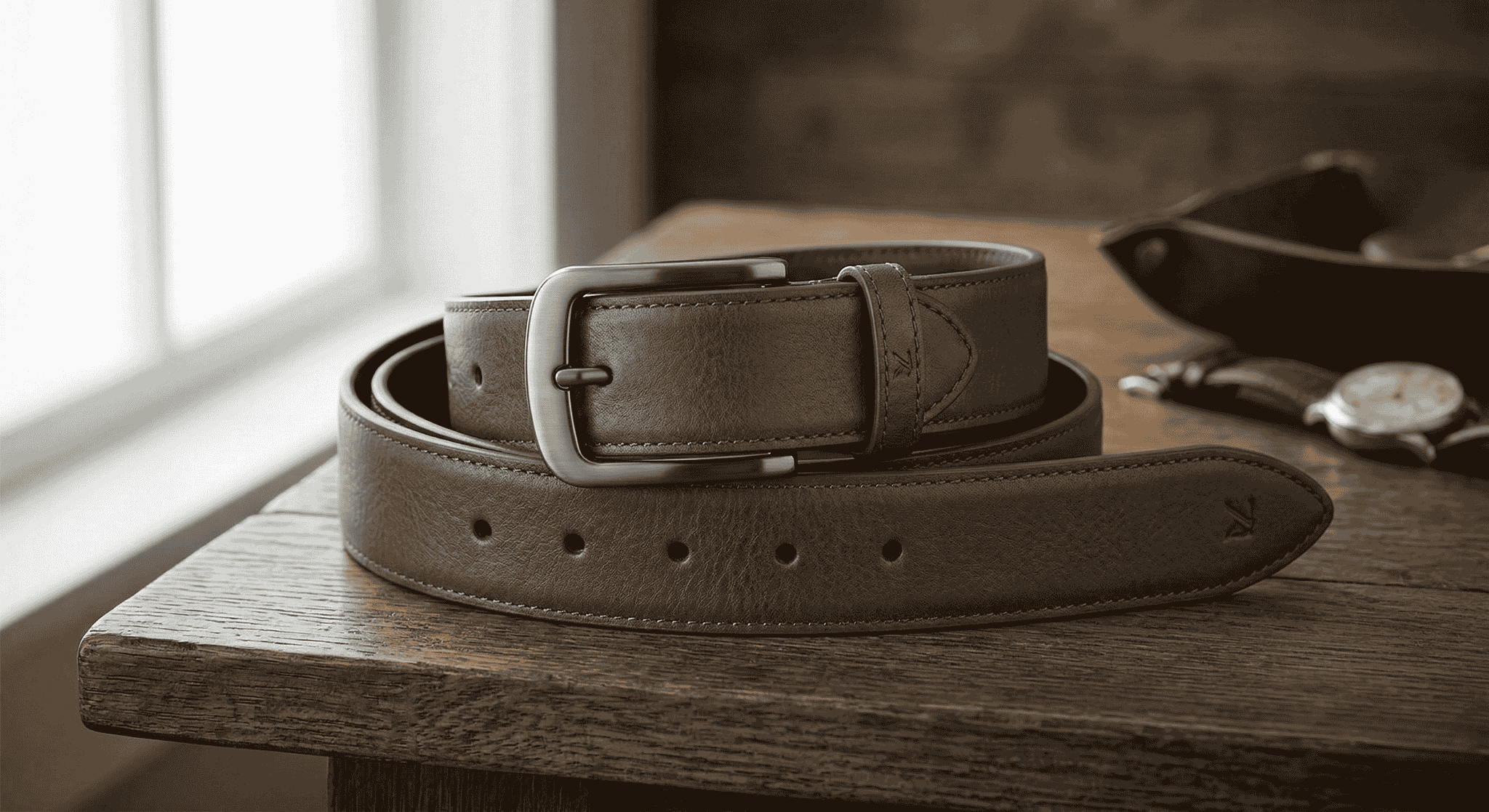 Graphite Leather Belt